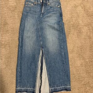 GAP Medium Blue Denim Skirt with Front Slit